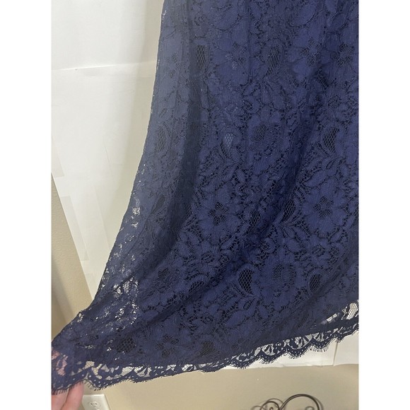 Dana Buchman Womens Sz XL Knee Length 3/4 Sleeve Lace Overlay Lined Dress Blue - Picture 3 of 10